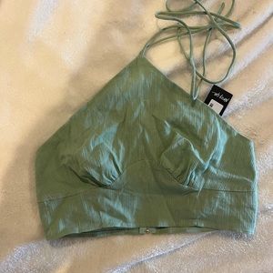 Green nasty gal halter top NWT